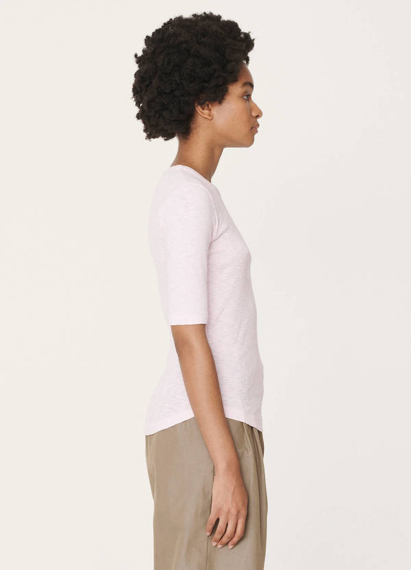Charlotte Rib Cotton Jersey T-Shirt Pink Charlotte Rib Cotton Jersey T-Shirt Pink