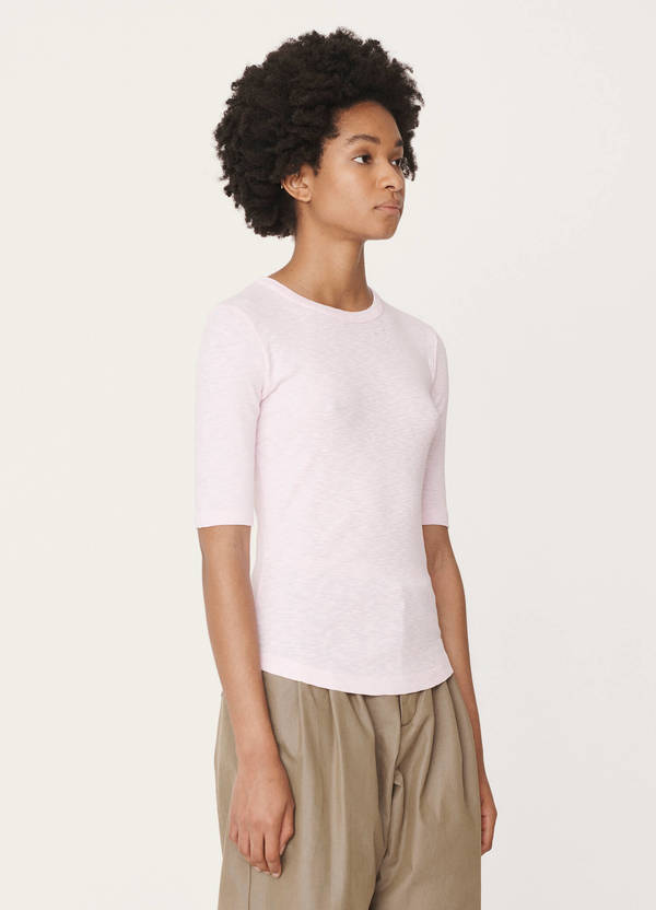 Charlotte Rib Cotton Jersey T-Shirt Pink Charlotte Rib Cotton Jersey T-Shirt Pink