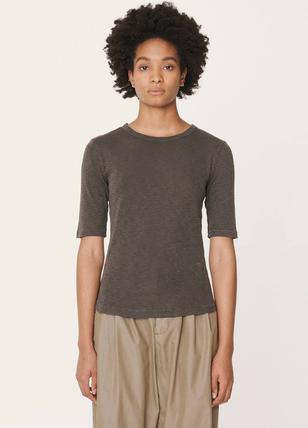 Charlotte Rib Cotton Jersey T-Shirt Olive Charlotte Rib Cotton Jersey T-Shirt Olive