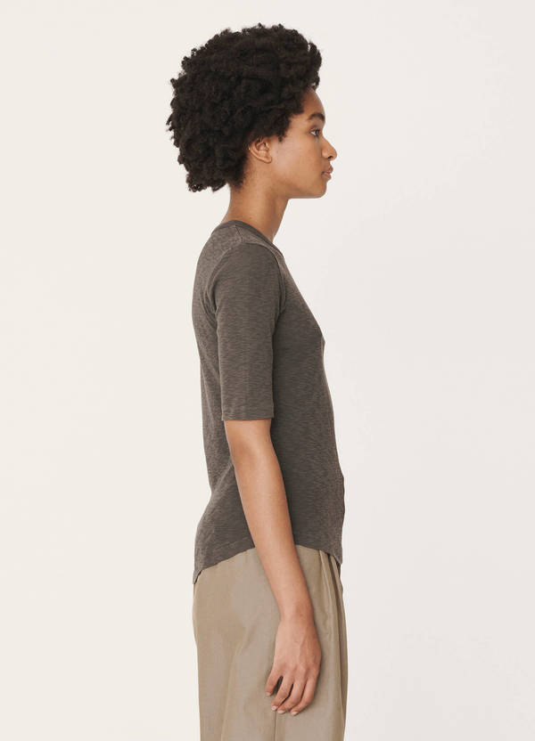 Charlotte Rib Cotton Jersey T-Shirt Olive Charlotte Rib Cotton Jersey T-Shirt Olive
