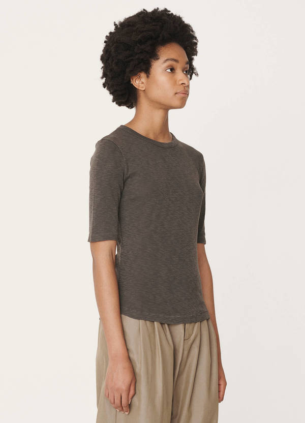 Charlotte Rib Cotton Jersey T-Shirt Olive Charlotte Rib Cotton Jersey T-Shirt Olive