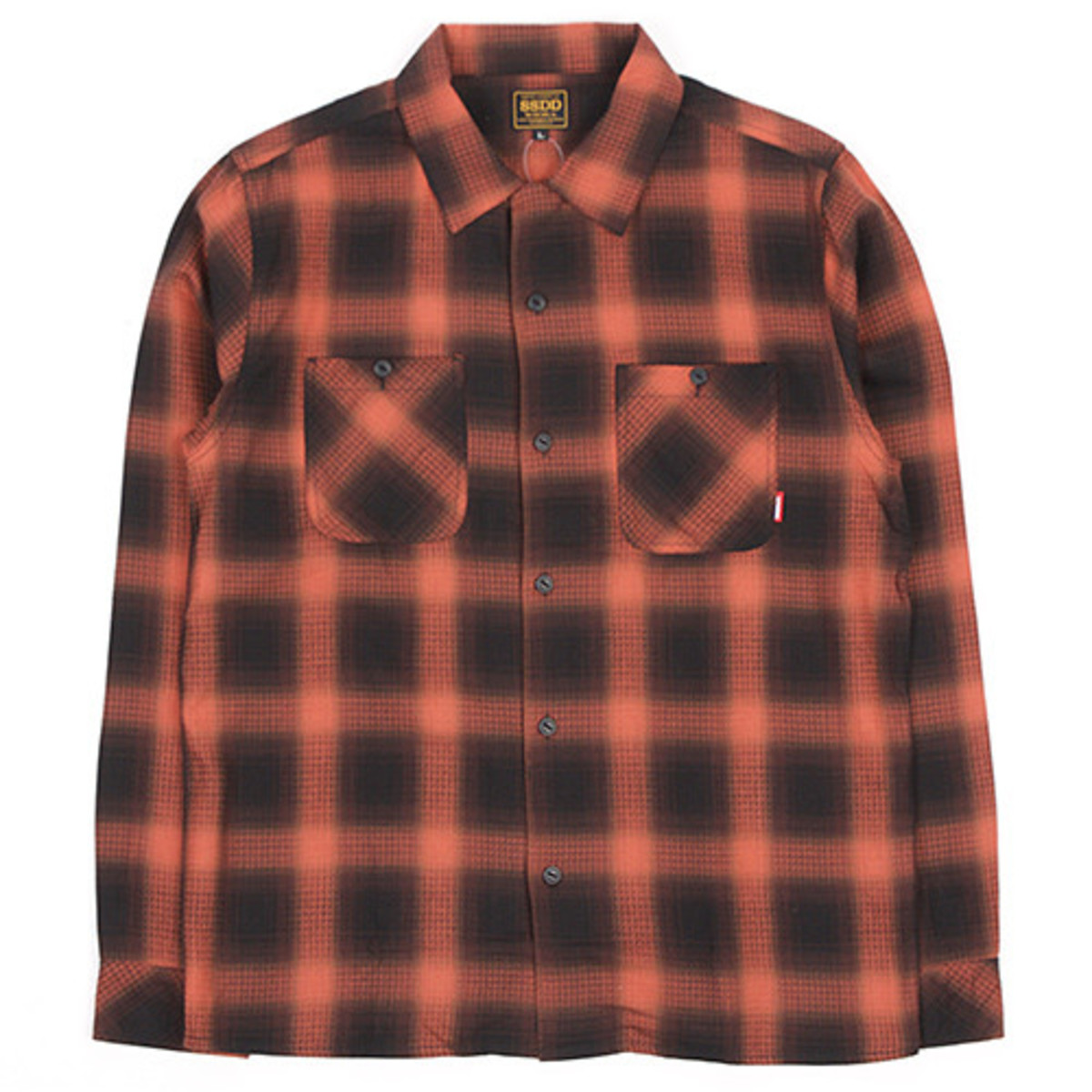 FUCT SSDD OMBRE CHECK BUTTON UP SHIRT / RED | Garmentory
