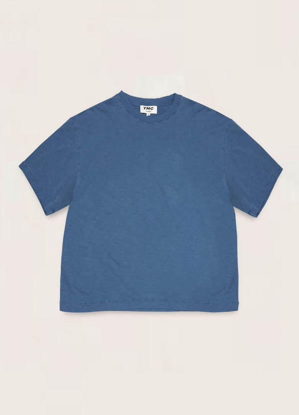 Triple Cotton Slub Jersey T-Shirt Blue Triple Cotton Slub Jersey T-Shirt Blue