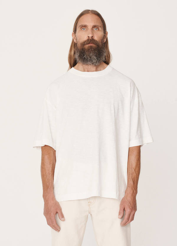 Triple Cotton Slub Jersey T-Shirt Ecru Triple Cotton Slub Jersey T-Shirt Ecru