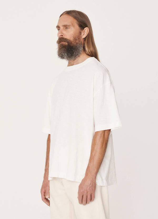 Triple Cotton Slub Jersey T-Shirt Ecru Triple Cotton Slub Jersey T-Shirt Ecru