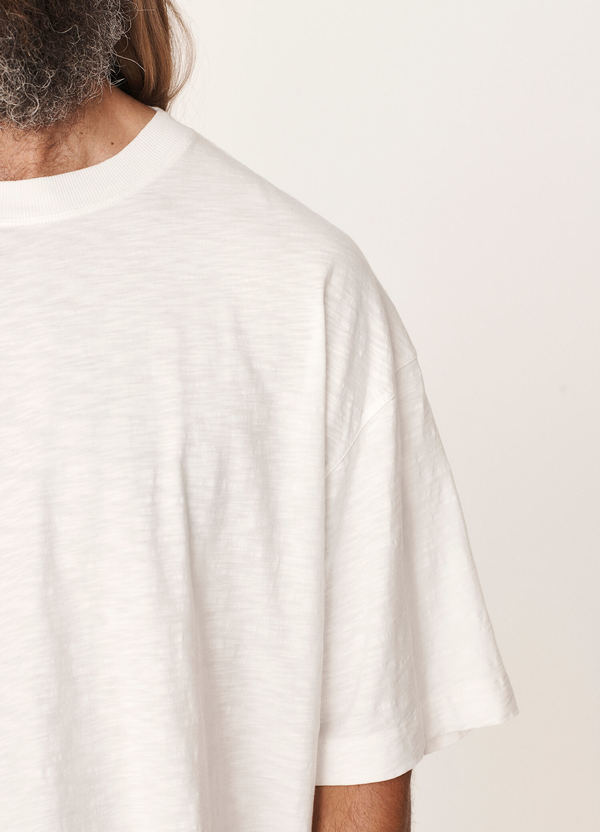 Triple Cotton Slub Jersey T-Shirt Ecru Triple Cotton Slub Jersey T-Shirt Ecru