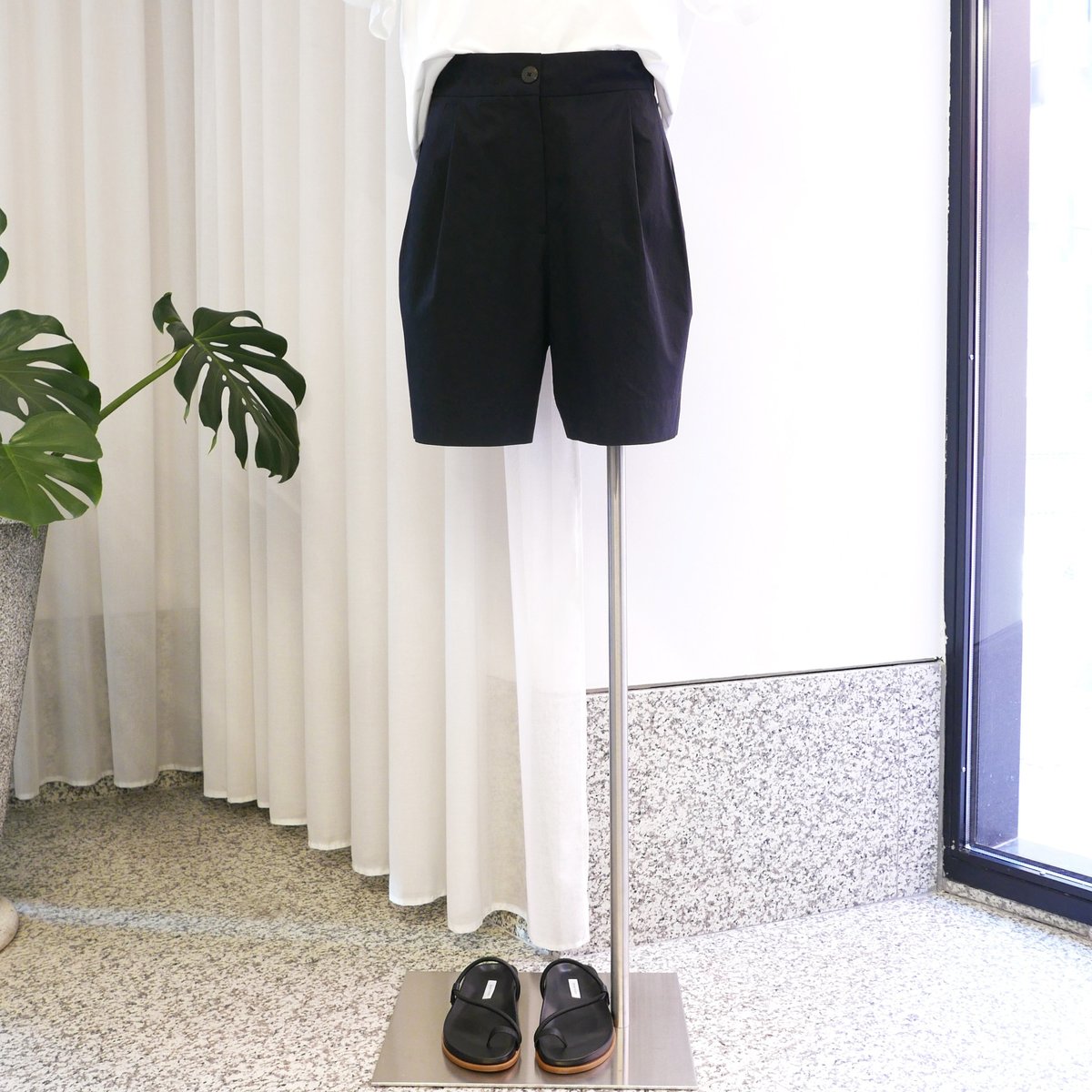 Studio Nicholson Powder Cotton Shorts - Black - Image 1 of 3