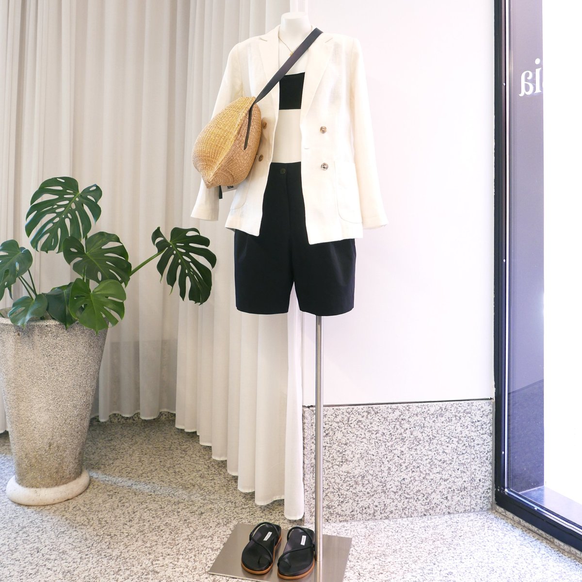 Studio Nicholson Powder Cotton Shorts - Black - Image 3 of 3