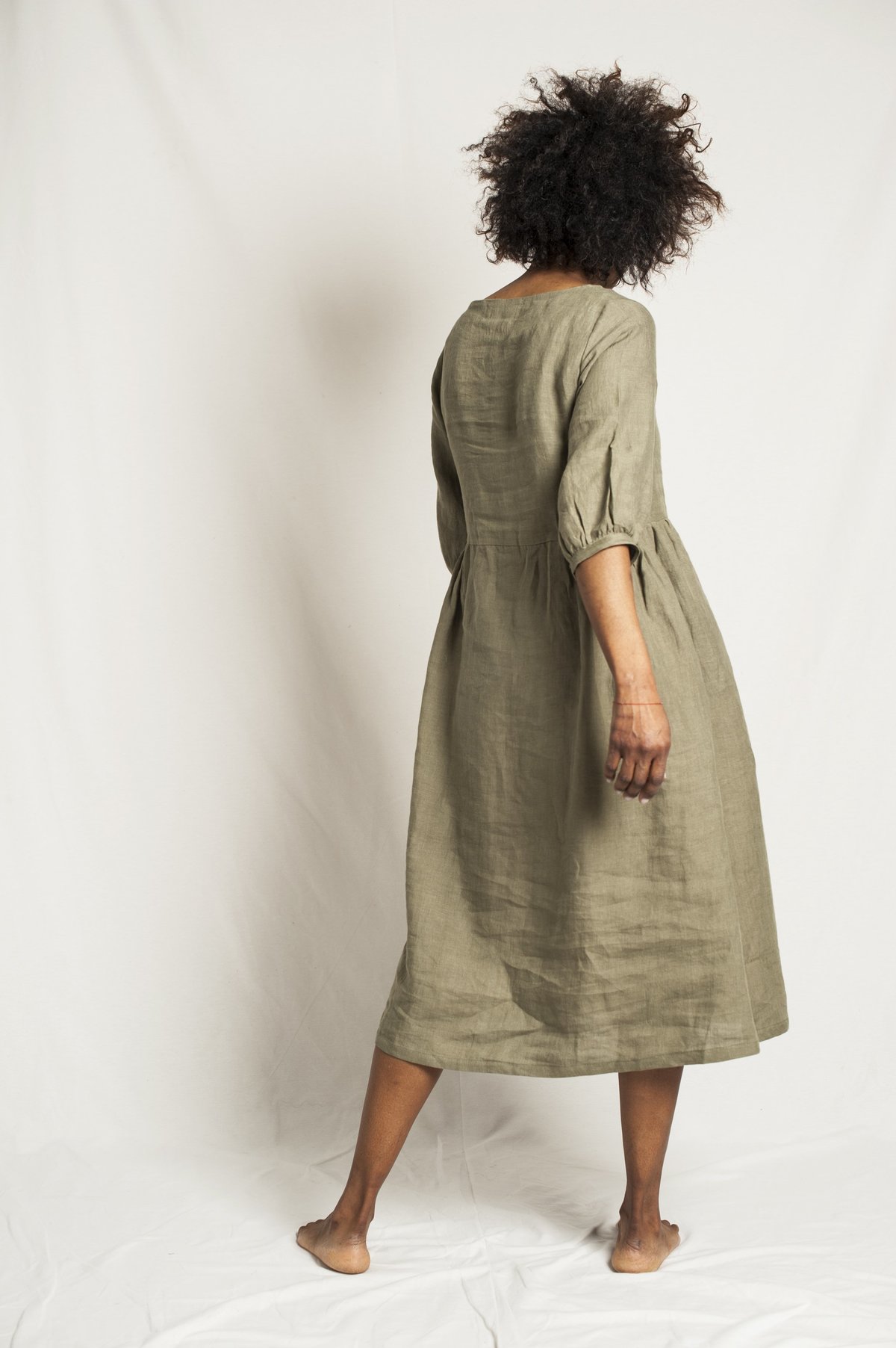 chinese dress ladies Relaxed Mini Linen Dress