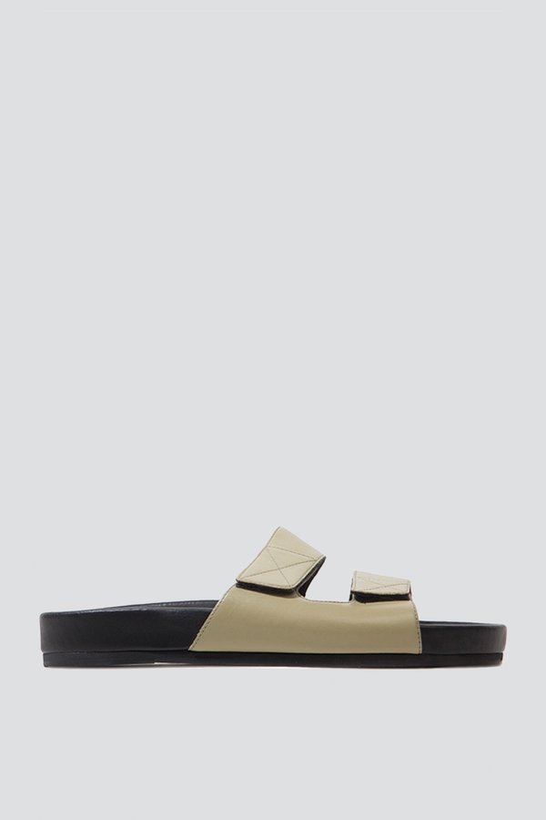 black suede studio sandals