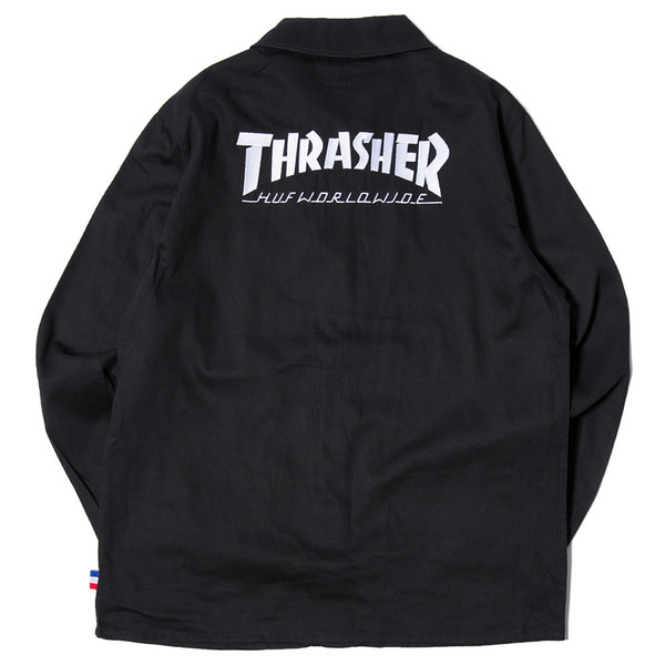 HUF X THRASHER TDS CHORE JACKET BLACK Garmentory