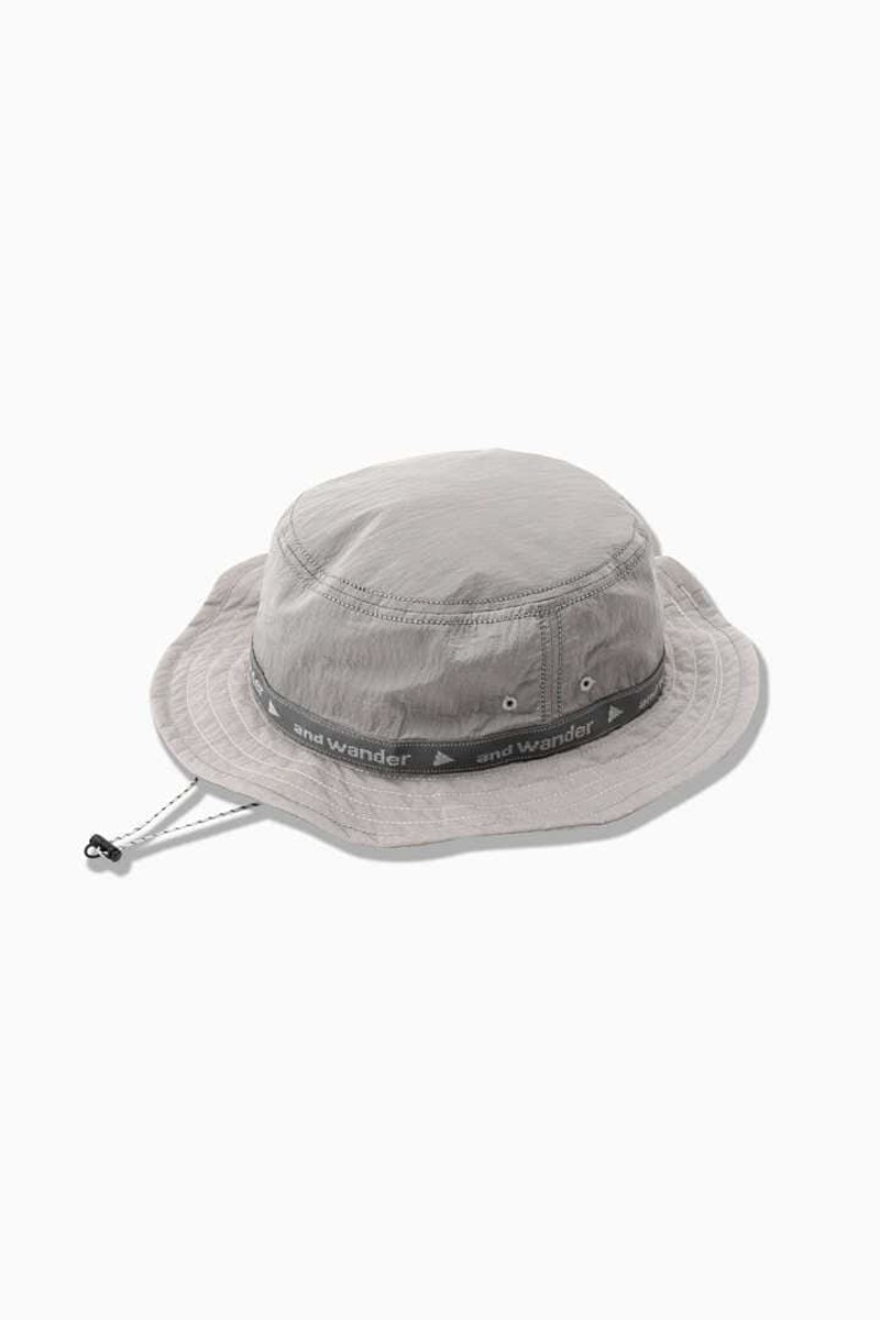 and wander jq tape bucket hat グレー And Wander JQ tape hat - grey | Garmentory