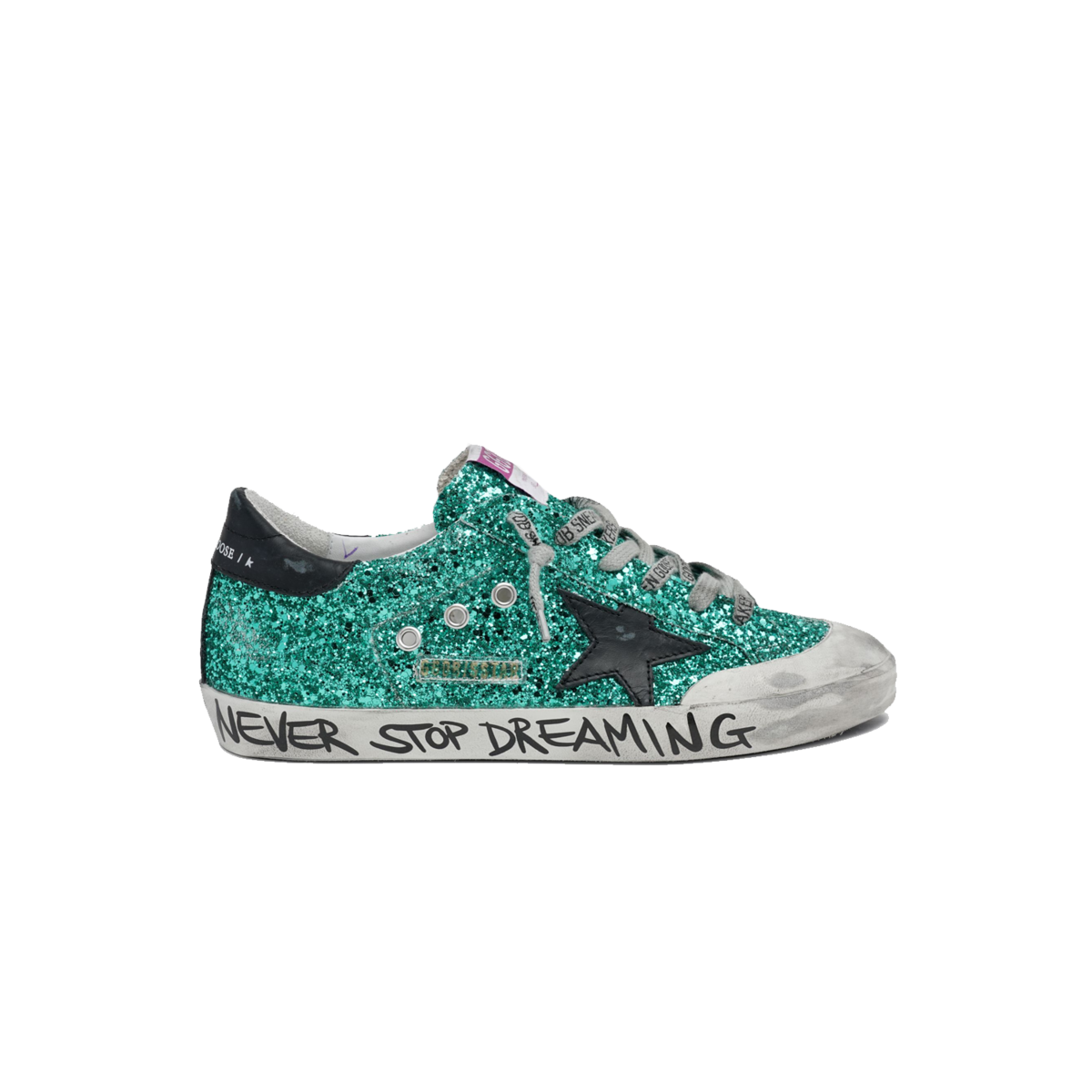 スニーカー GOLDEN  Women Sneakers GWF00906F00726035927 Green Women's Bio-based Mid Star with green suede star and pink