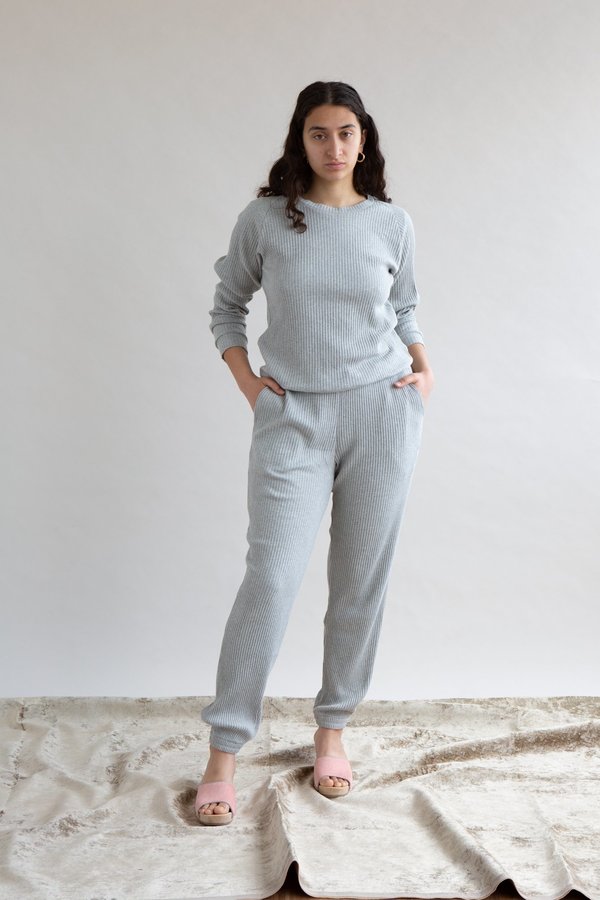 Baserange Ribbed Basic Sweatshirt Baserange Ribbed Basic Sweatshirt