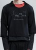 C2H4 Panelled Distressed Double Layer Long Sleeve - Black/Grey - Thumbnail 4