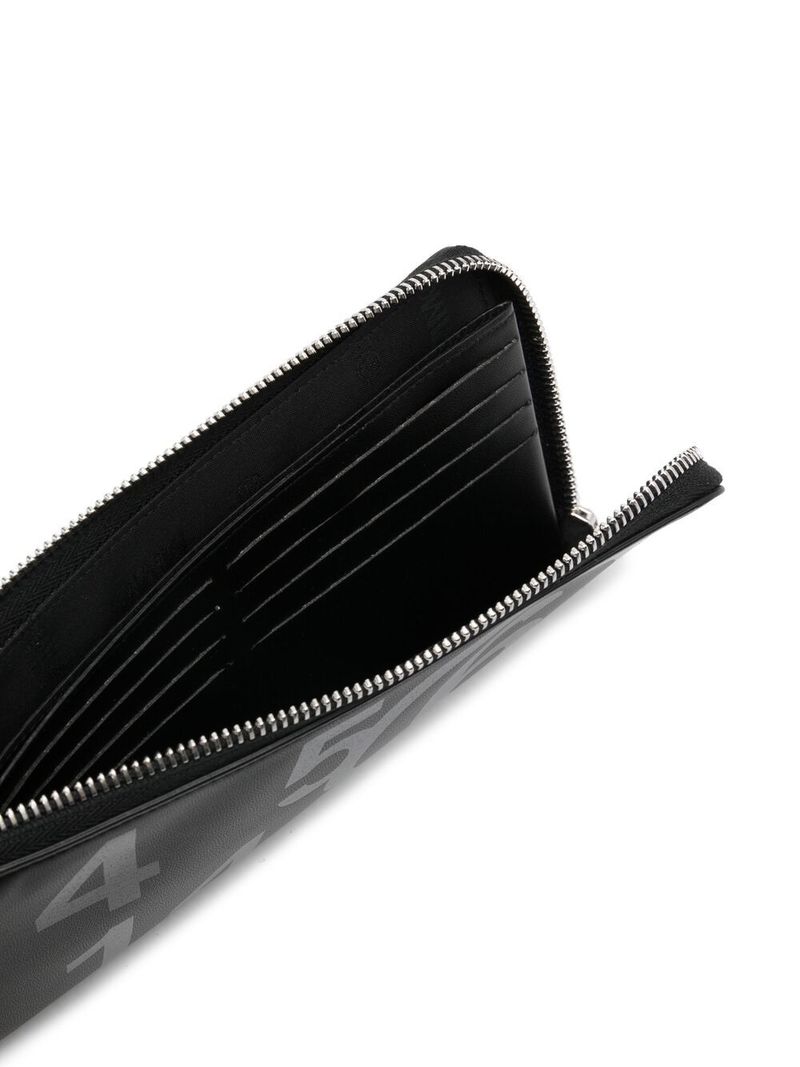 ★MM6 Maison Margiela★ Logo Zip Around Wallet Black XS63UI0 MM6 Maison Margiela Japanese 6 zip-around Wallet | Black
