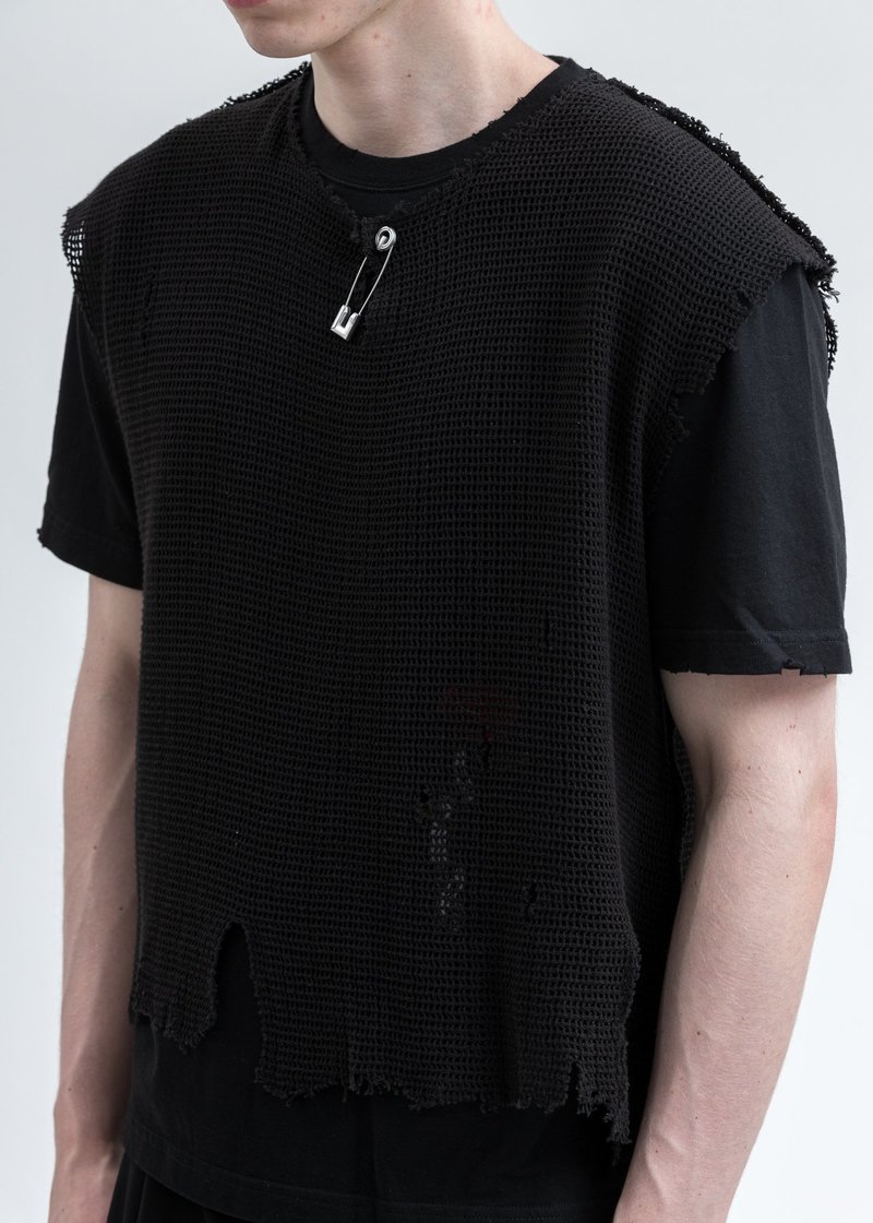 トップス C2H4 Distressed Knit Meshing Layered T C2H4 Distressed Knit Meshing Layered T