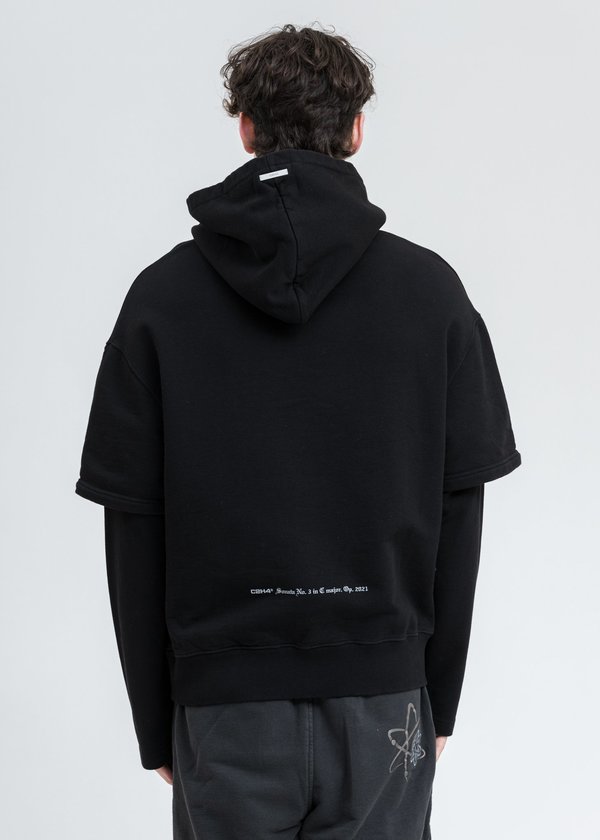 C2H4 Grunge Guitar Double Layer Hoodie - Black C2H4 Grunge Guitar Double Layer Hoodie - Black