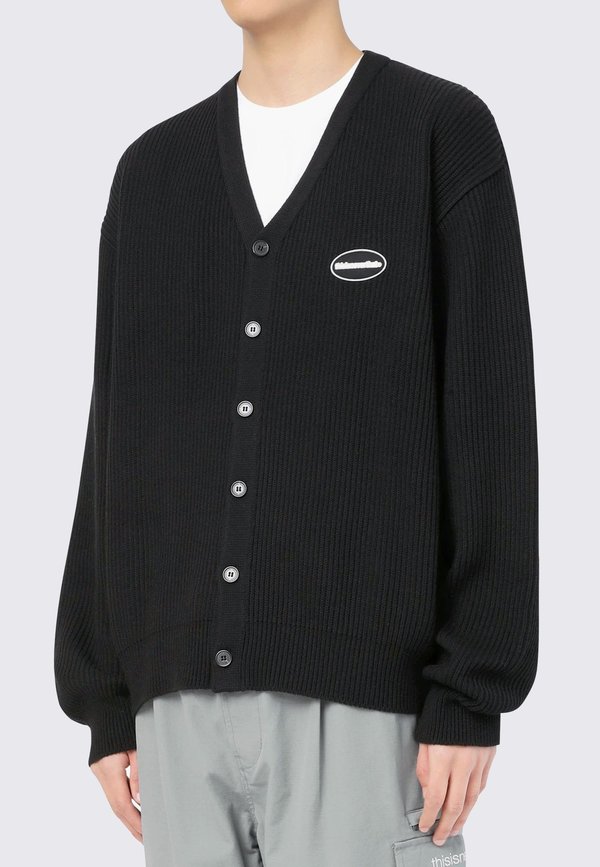 ThisIsNeverThat E/T-Logo Rib Cardigan - black ThisIsNeverThat E/T-Logo Rib Cardigan - black