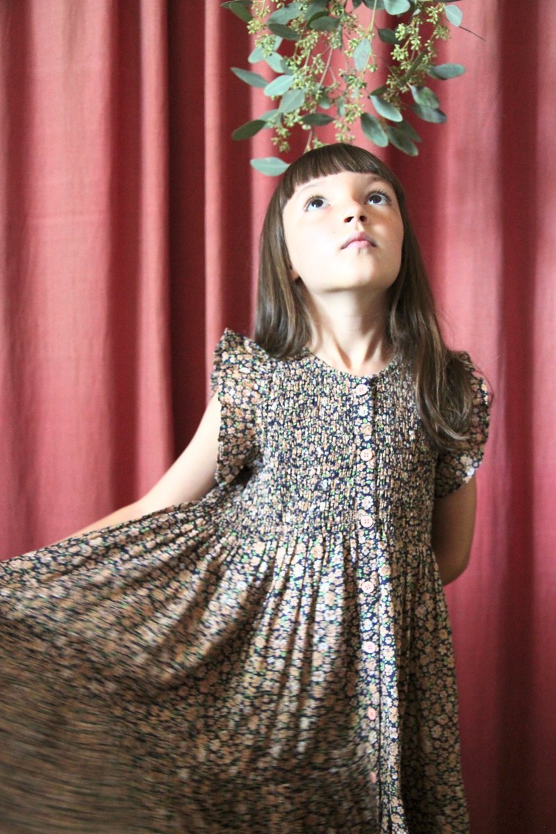 ワンピース 2024ss Bonjour ibiza dress Blue 10Y long Kids Bonjour Ibiza Dress - Blue Flowers | Garmentory