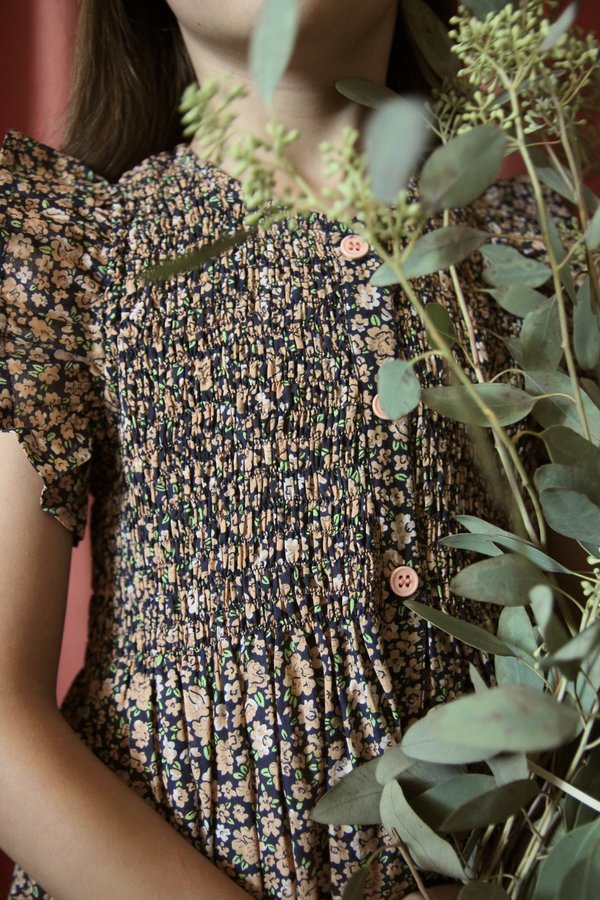 Kids Bonjour Ibiza Dress - Blue Flowers | Garmentory