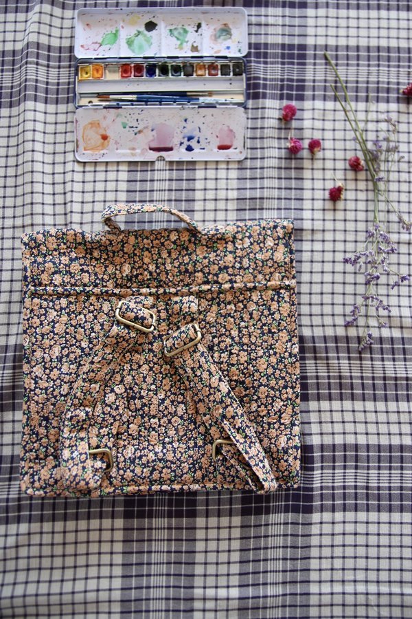 Kid's Bonjour School Bag - Blue Flowers | Garmentory