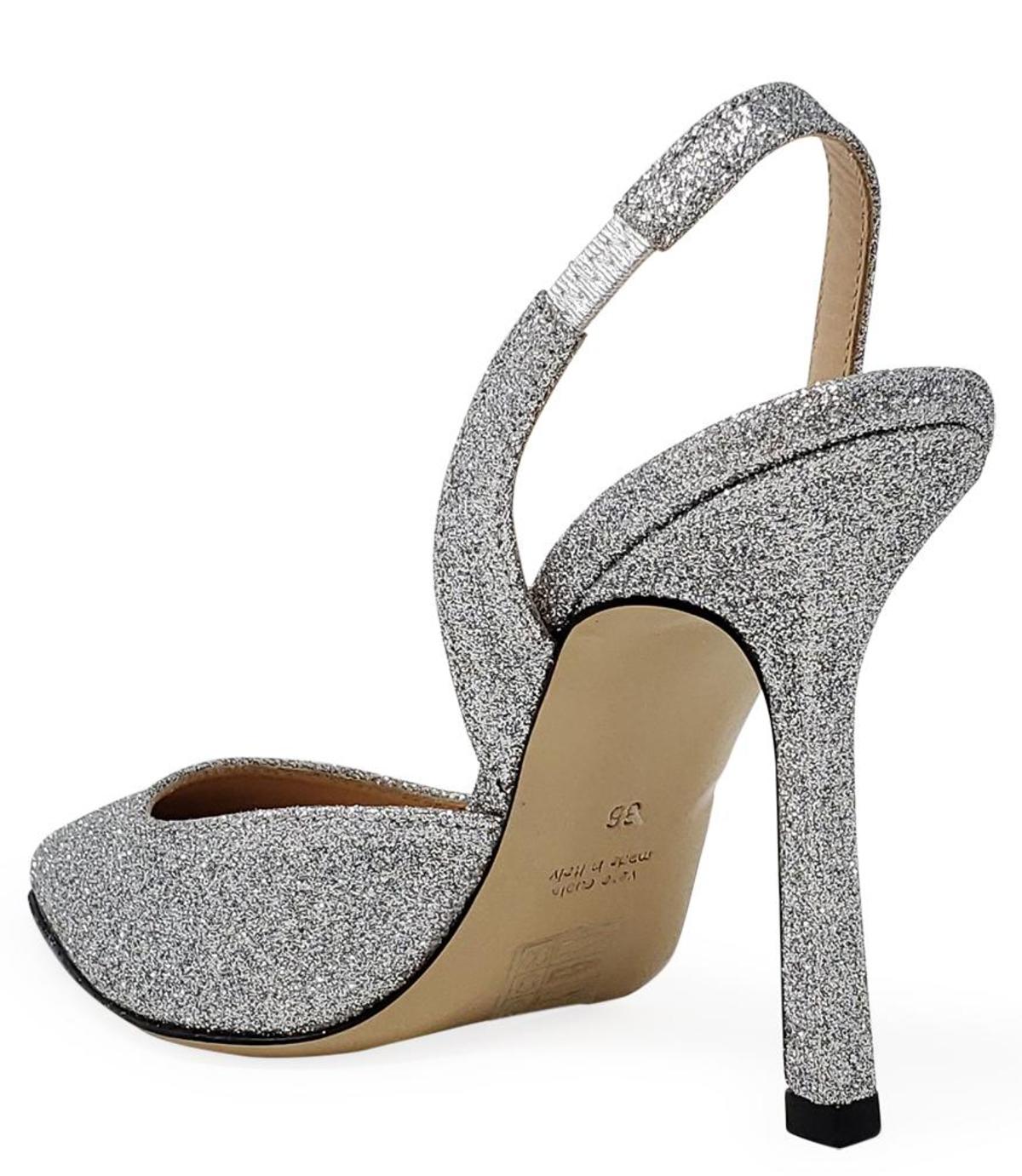 Giampaolo Viozzi Silver Glitter High Heel Sandals - Silver - Image 2 of 4