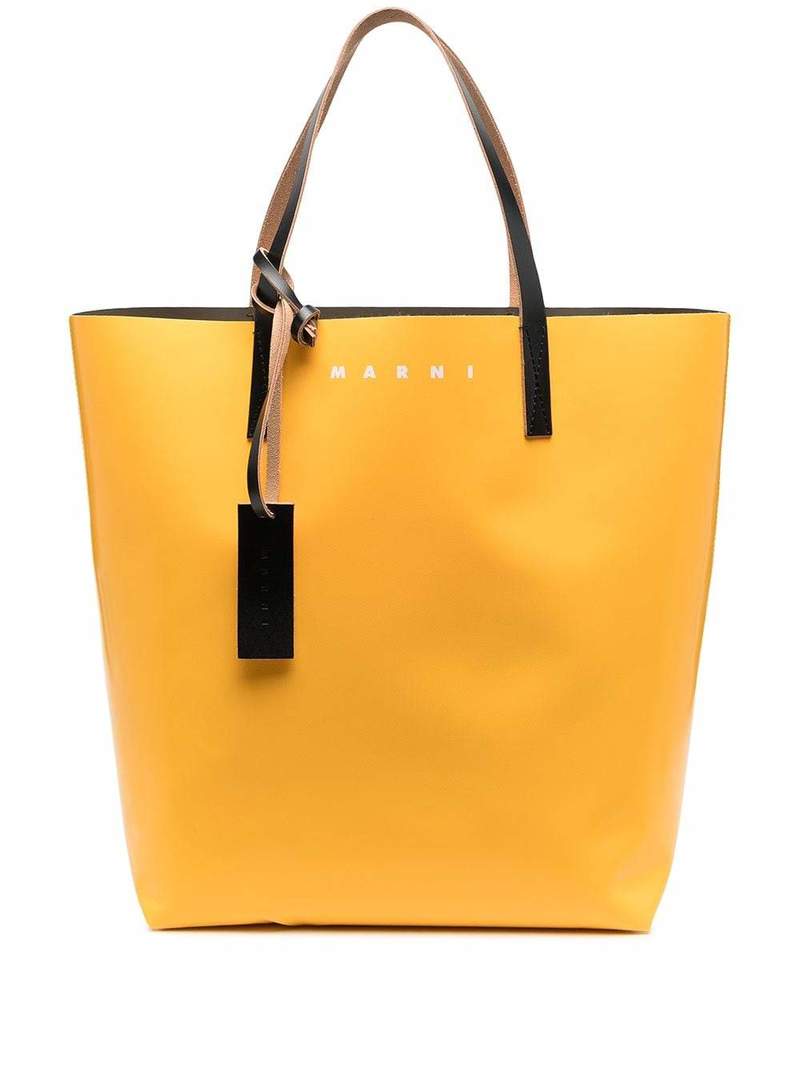 Marni PVC Tall Shopping Bag - Yellow/Grey | Garmentory