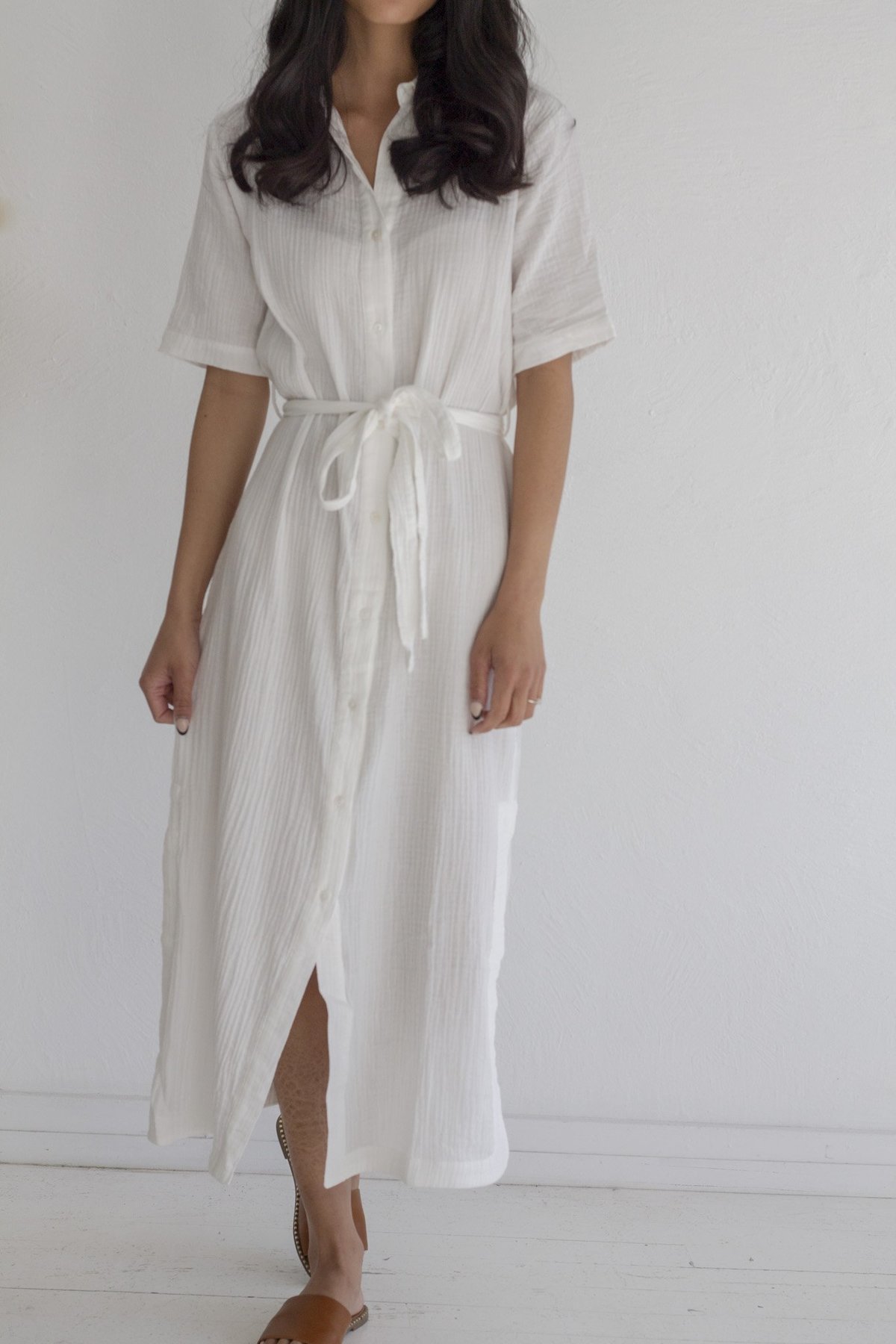 Descendant Cotton Gauze Shirt Dress - White - Image 2 of 6