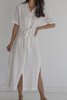 Descendant Cotton Gauze Shirt Dress - White - Thumbnail 4