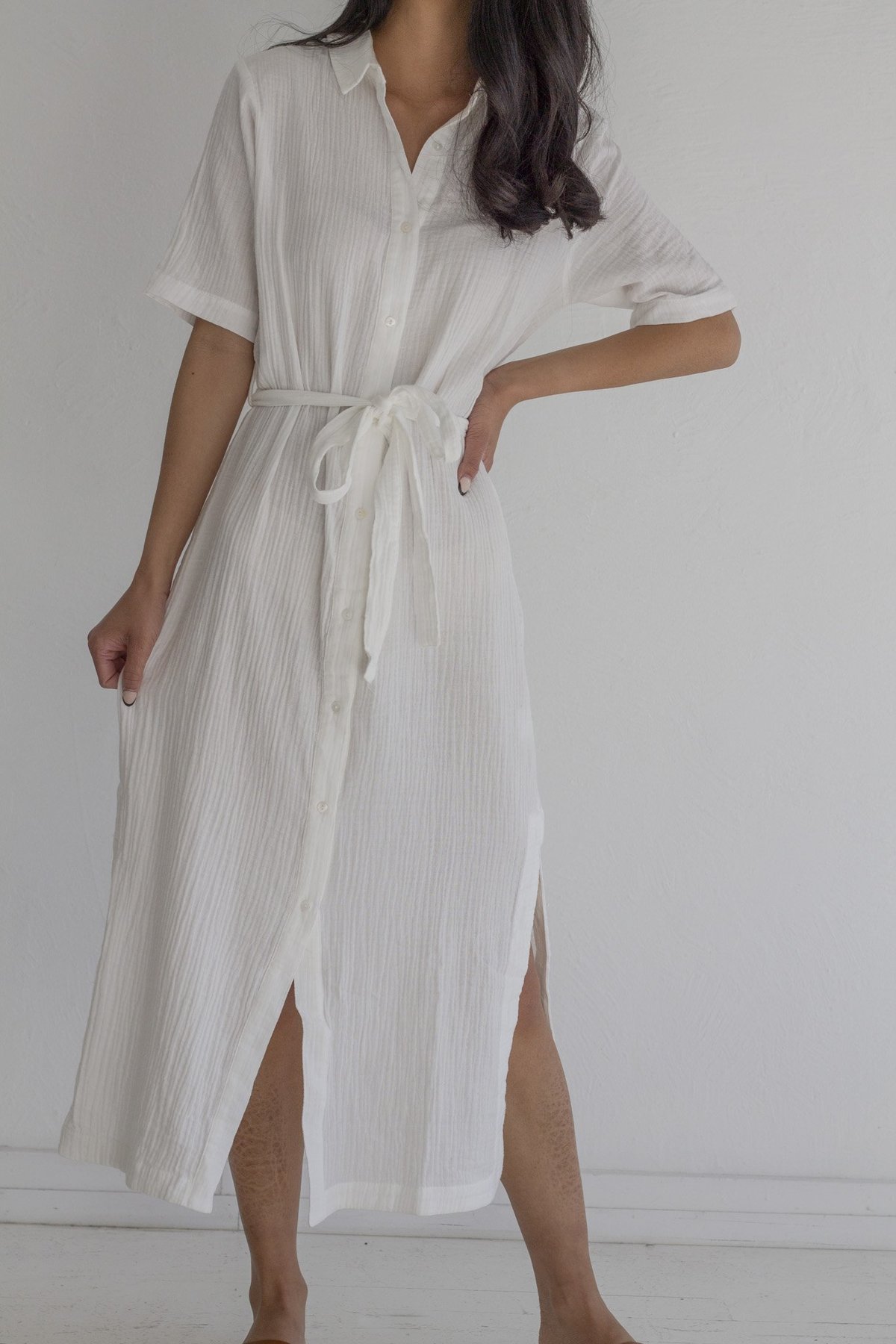 Descendant Cotton Gauze Shirt Dress - White - Image 4 of 6