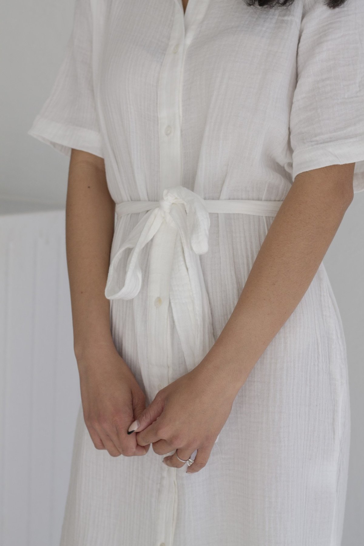 Descendant Cotton Gauze Shirt Dress - White - Image 5 of 6