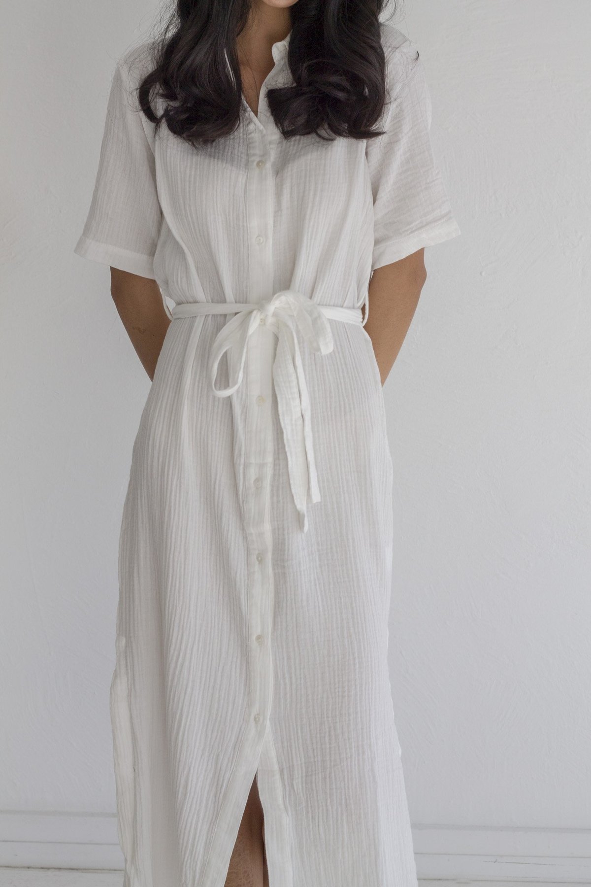 Descendant Cotton Gauze Shirt Dress - White - Image 6 of 6