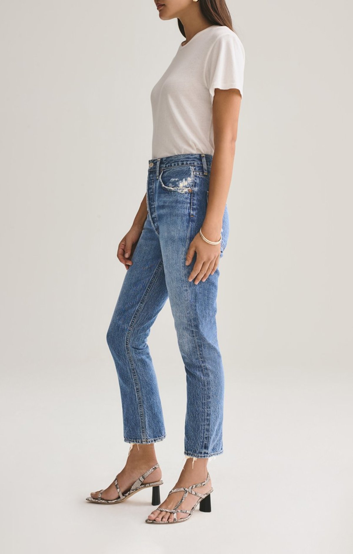 AGOLDE Riley High Rise Straight Crop - Frequency | Garmentory