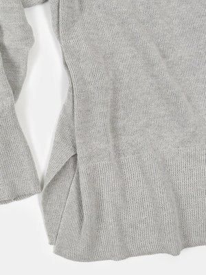 Erica Tanov fine knit cotton v-neck top - light grey Erica Tanov fine knit cotton v-neck top - light grey