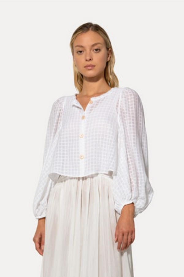 Forte Forte Organza Check Voile Shirt - Blanco Forte Forte Organza Check Voile Shirt - Blanco