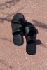Lesvos Cutout Slip On Sandals - Black - Thumbnail 1