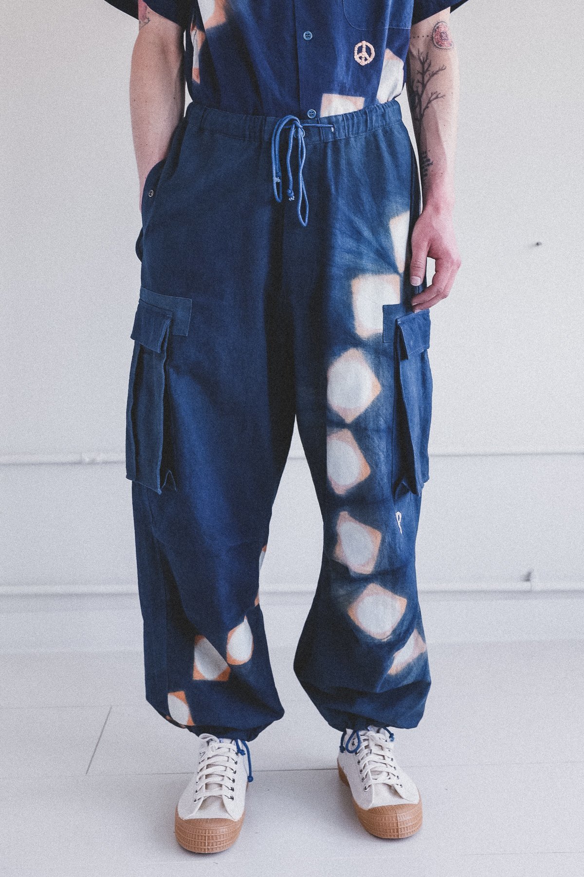 STORY mfg. Peace Pants - Indigo/Pink Lunar Clamp Dye - Image 1 of 7
