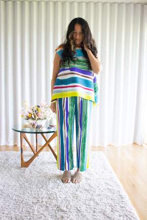 Pleats Please by Issey Miyake Leaf Vein Pants - multi | Garmentory