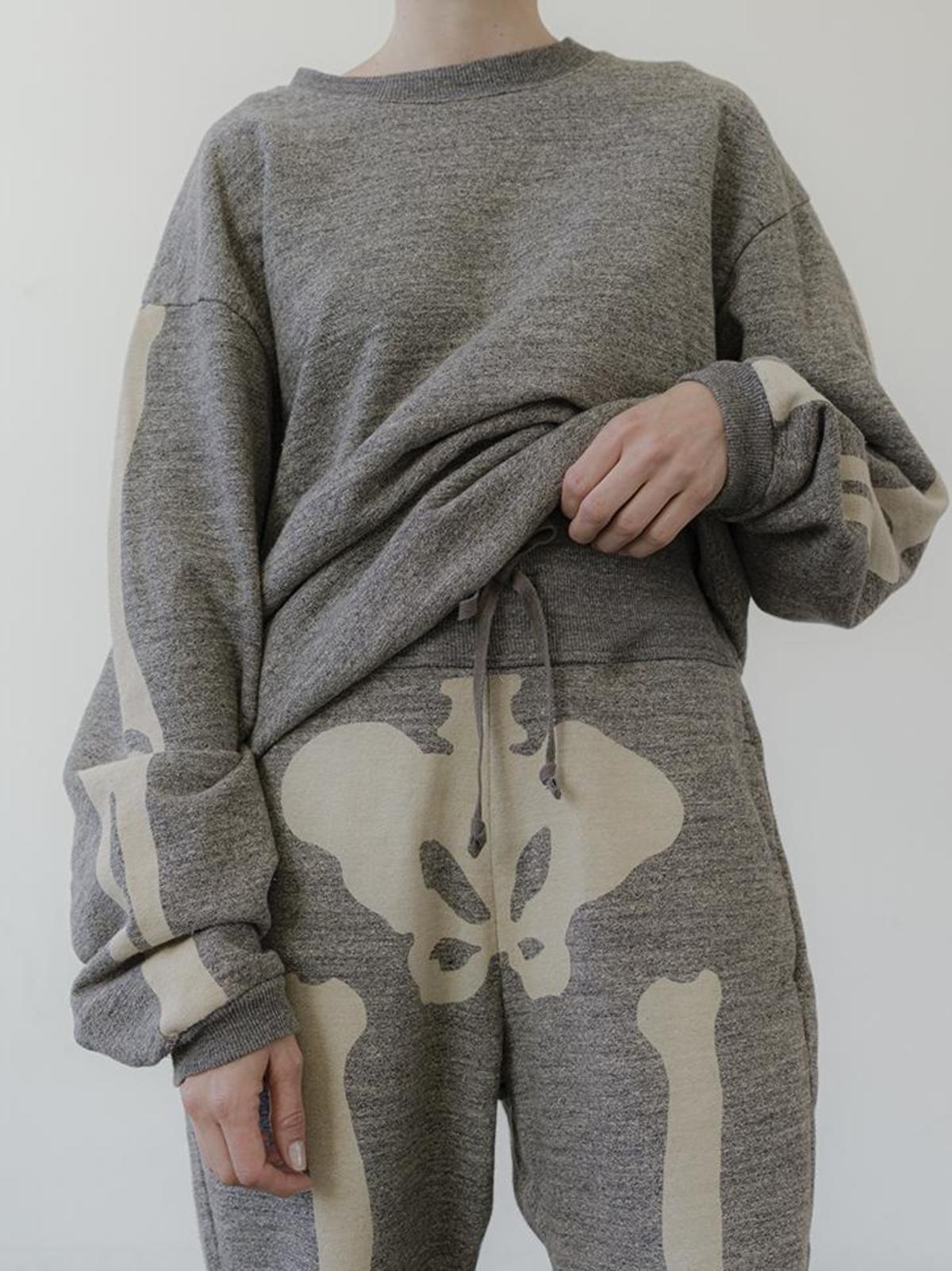 UNISEX Kapital Grandrelle Big Bones Sweatshirt - Heather Grey 