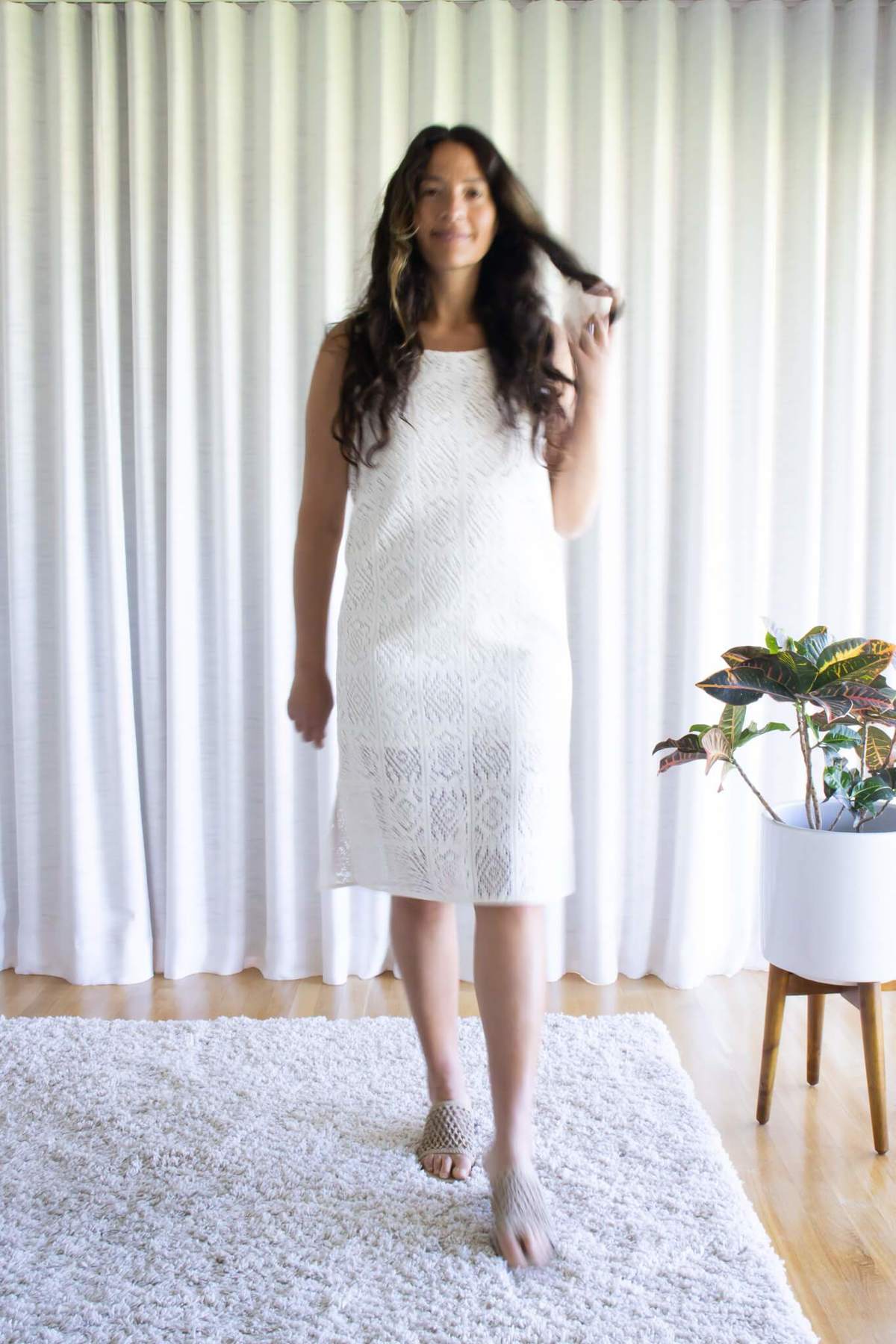 white christmas dresses Gotta Give Me Embellished Crochet Maxi Dress Off White main image 0