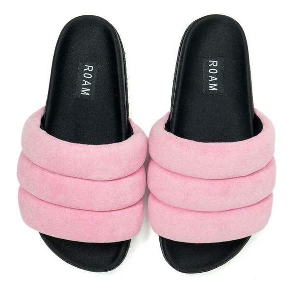 Roam Suede Puffy Sandals - Pink Roam Suede Puffy Sandals - Pink