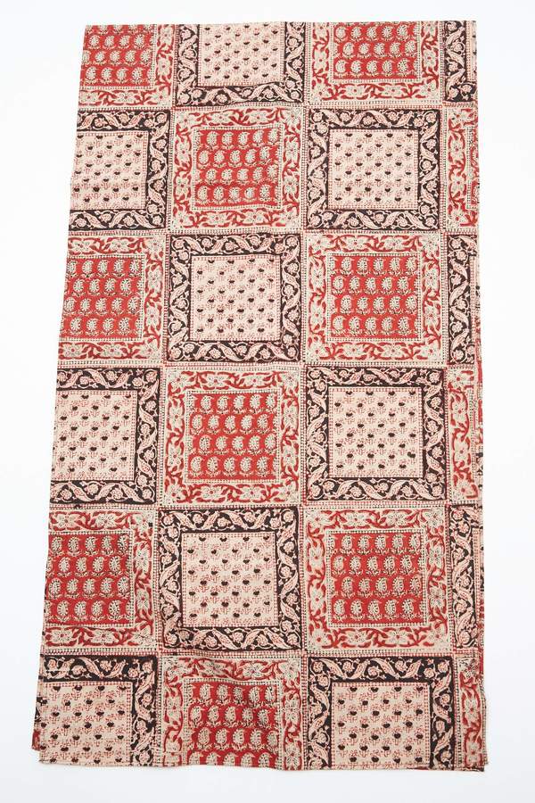 Beams Plus Cotton Stole - Block Print/Red Beams Plus Cotton Stole - Block Print/Red