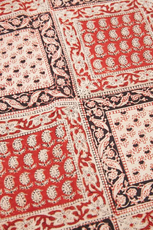 Beams Plus Cotton Stole - Block Print/Red Beams Plus Cotton Stole - Block Print/Red