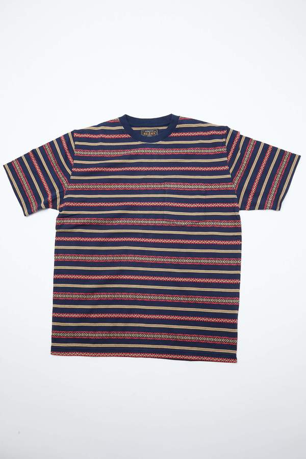 Beams Plus Pocket Tee - Jacquard Stripe/Navy Beams Plus Pocket Tee - Jacquard Stripe/Navy