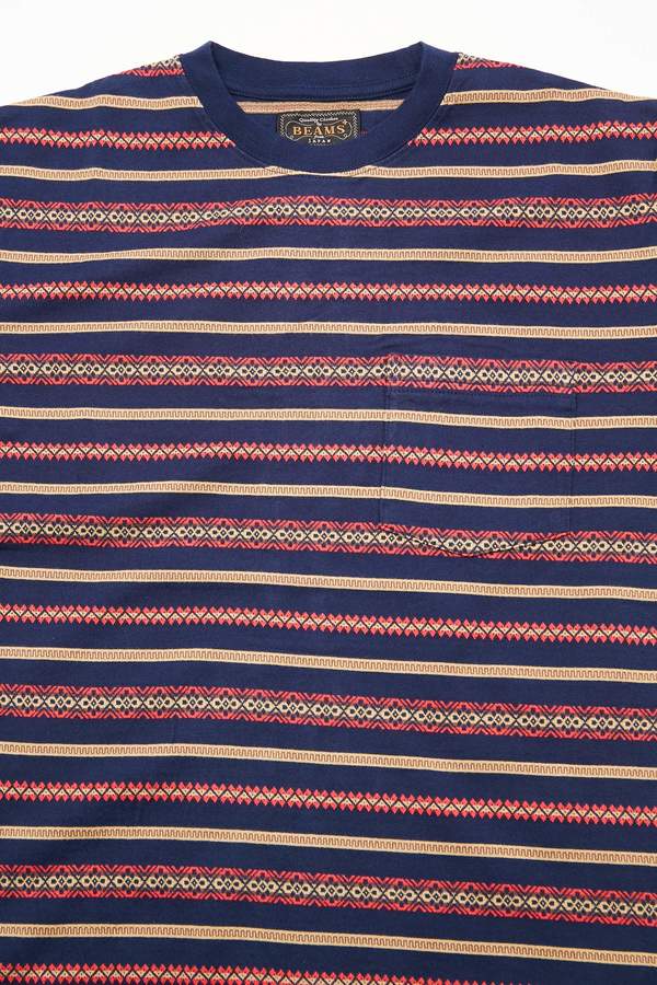 Beams Plus Pocket Tee - Jacquard Stripe/Navy Beams Plus Pocket Tee - Jacquard Stripe/Navy