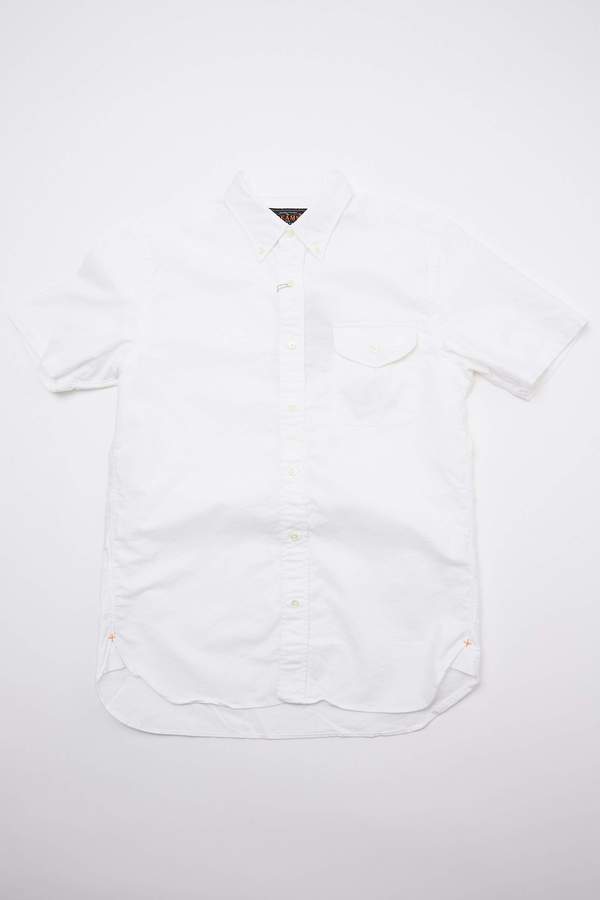 Beams Plus Short Sleeve B.D. Oxford Shirt - White Beams Plus Short Sleeve B.D. Oxford Shirt - White