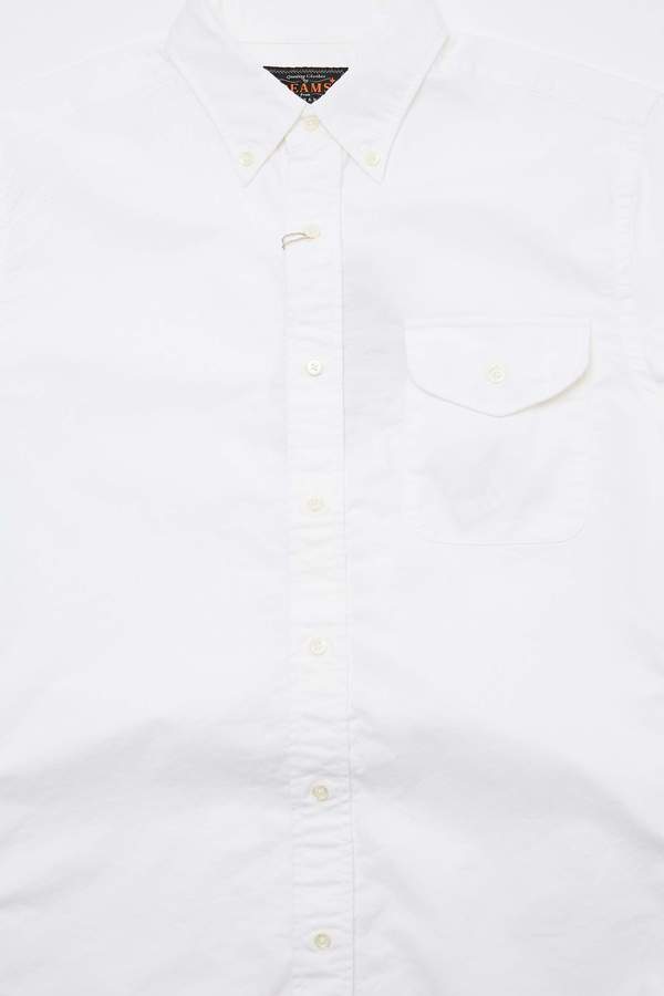 Beams Plus Short Sleeve B.D. Oxford Shirt - White Beams Plus Short Sleeve B.D. Oxford Shirt - White
