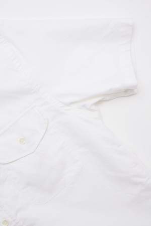 Beams Plus Short Sleeve B.D. Oxford Shirt - White Beams Plus Short Sleeve B.D. Oxford Shirt - White