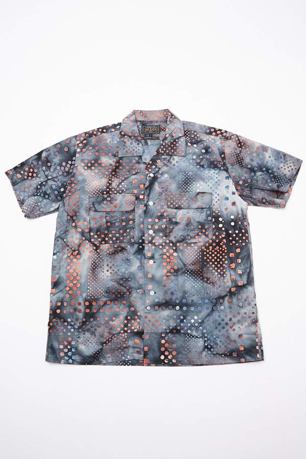 Beams Plus Short Sleeve Open Collar Batik Print - BLACK Beams Plus Short Sleeve Open Collar Batik Print - BLACK